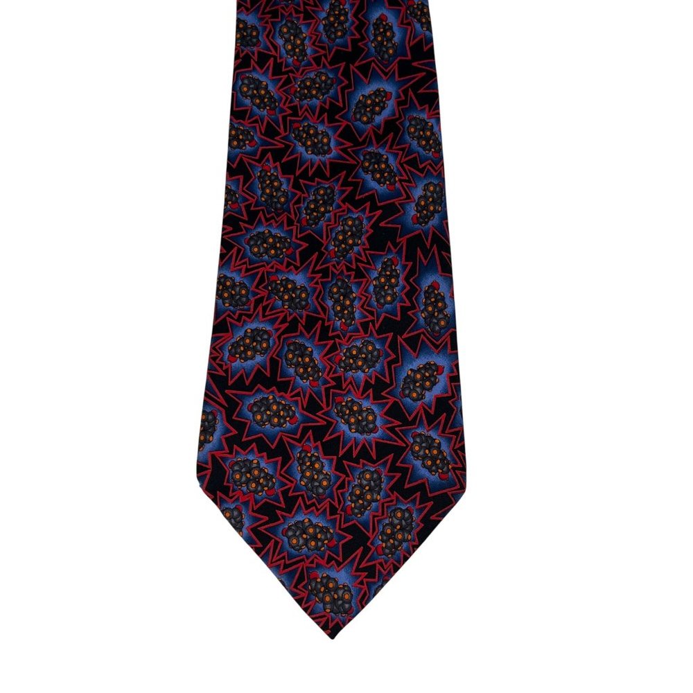 Handmade Infectious Awareables Testosterone Molecular Design Men's Tie Red Blue